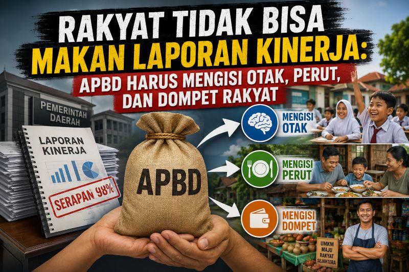 Rakyat Tidak Bisa Makan Laporan Kinerja: APBD Harus Mengisi Otak, Perut, dan Dompet Rakyat