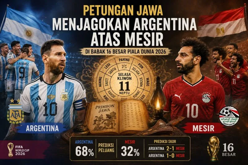 Menarik! Petungan Jawa Menjagokan Argentina Atas Mesir di Babak 16 Besar Piala Dunia 2026